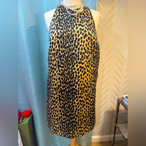 Leopard sleeveless A-Line mini dress NWT size S - Picture 1 of 4